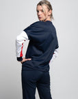 Boston Cropped Sweatshirt - STRATOS SNOW/RED DRAGON - Colorchain