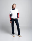 Boston Cropped Sweatshirt - STRATOS SNOW/RED DRAGON - Colorchain