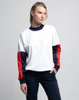 Boston Cropped Sweatshirt - STRATOS SNOW/RED DRAGON - Colorchain