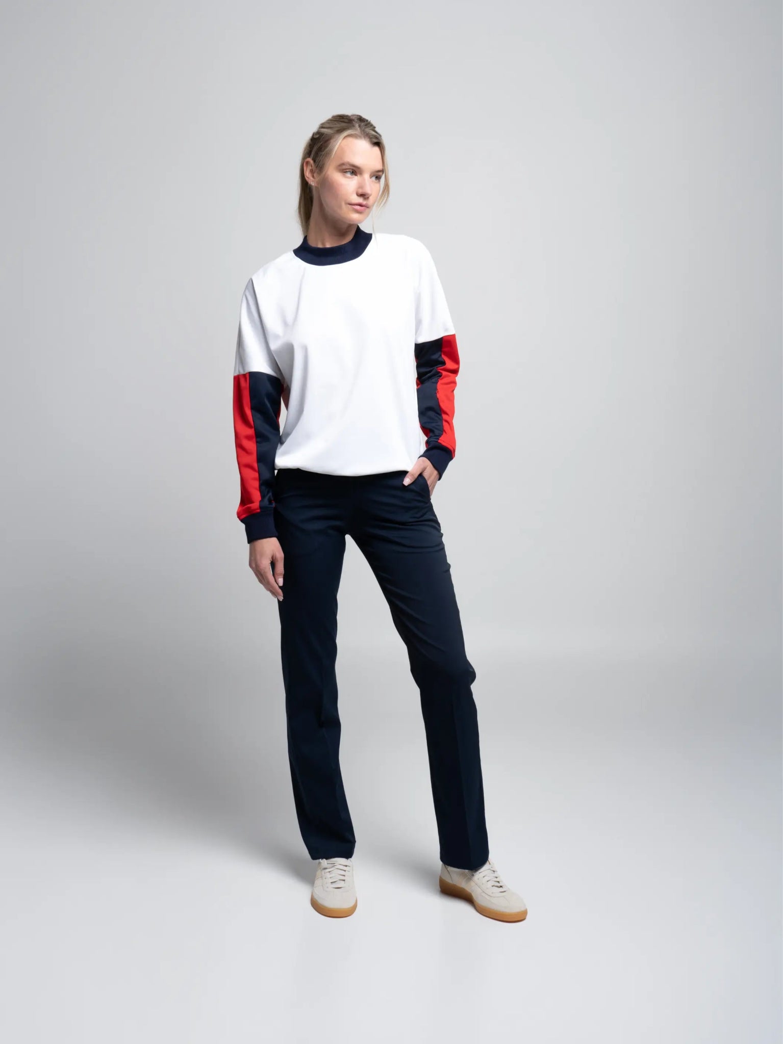Boston Cropped Sweatshirt - STRATOS SNOW/RED DRAGON - Colorchain